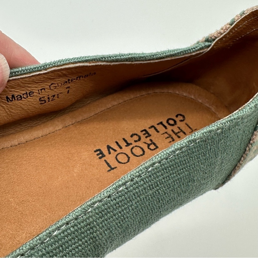 Root Collective Mint Green Fabric Women's Flats with Leather Lining - Picture 11 of 11